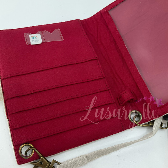 Pink Tiny Rose Embroidery Passport Wallet & Silk Mask, Wedding Gift, Versatile - Picture 9 of 15